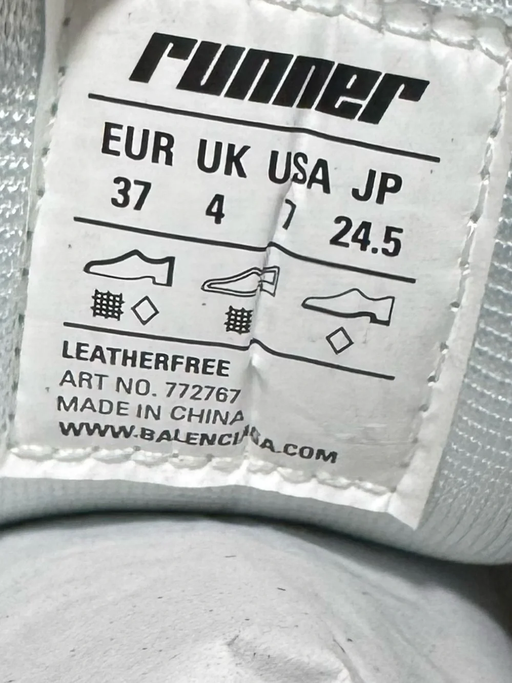 Balenciaga Runner Sneakers White Burgundy Women’s EU 37/US 7